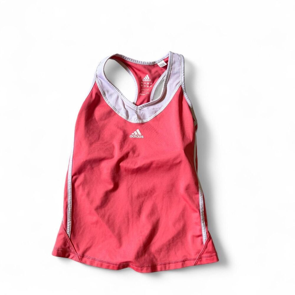 Adidas Women's Pink and White Vest